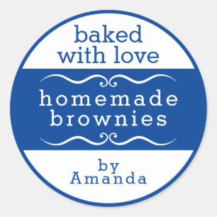 Sticker Rond Marchandises cuites maison Brownie Classic Round S