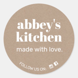 Sticker Rond Marchandises faites maison Ajouter votre logo Kraf