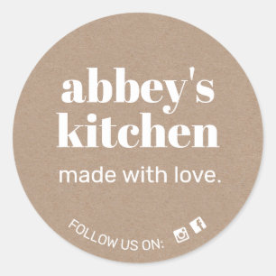 Sticker Rond Marchandises faites maison Ajouter votre logo Kraf