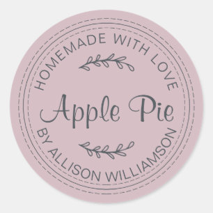 Sticker Rond Marchandises Rustiques faites maison au four Apple