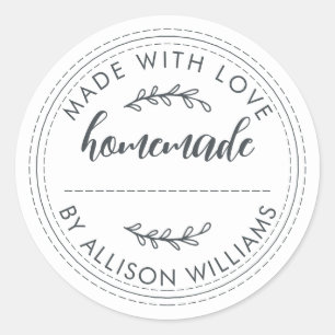 Sticker Rond Marchandises rustiques faites maison confiture Noi
