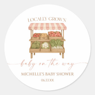 Sticker Rond Marché de bébé fait local Cadeau Baby Shower