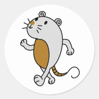 Sticker Rond Marche de souris mignonne