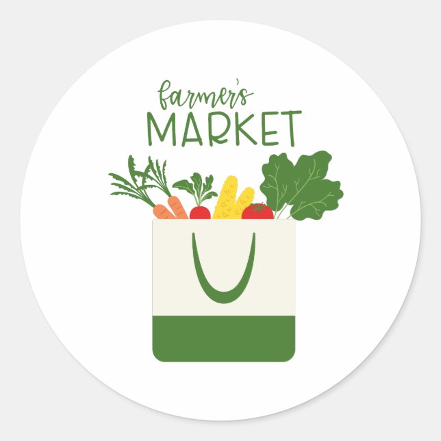 Sticker Rond Marché des agriculteurs (Devant)