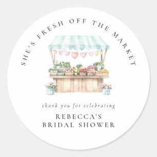 Sticker Rond Marché des agriculteurs frais Fête de mariage 