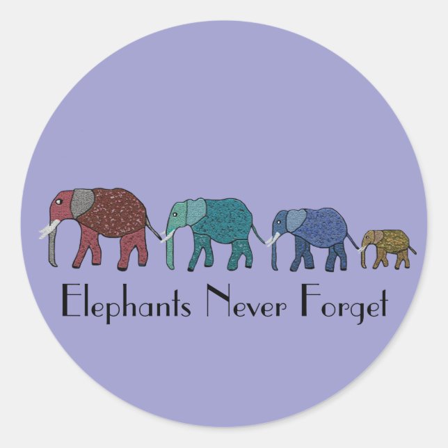Sticker Rond Marche des éléphants africains (Devant)
