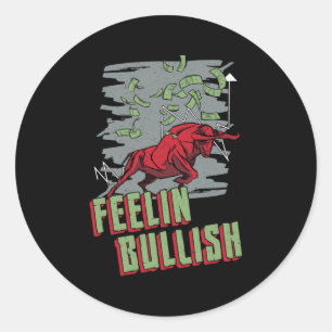 Sticker Rond Marché stock Feelin Bullish Trader
