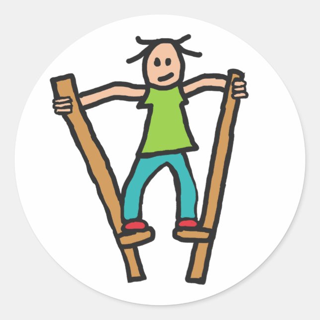 Sticker Rond Marche sur échasses (Devant)