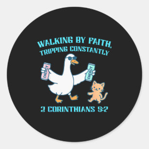 Sticker Rond Marcher par la foi trébucher constamment 2 Corinth