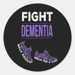 Sticker Rond Marcher Pour Une Démence Cure Sensibilisation Ribb