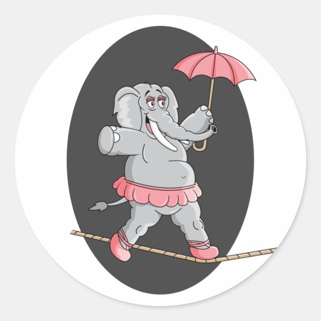 Sticker Rond Marcheur de trope éléphante (Devant)