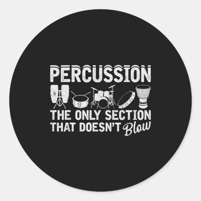 Sticker Rond Marching Band Percussion For Percussionist Drummer (Devant)