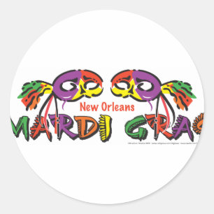 STICKER ROND MARDI-GRAS