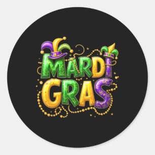 Sticker Rond Mardi Gras 2025 - Vêtements Pour Hommes Femmes