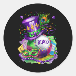 Sticker Rond Mardi Gras And Bingo Perfect Mix Costume Festival 