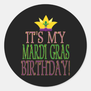 Sticker Rond Mardi Gras Anniversaire - Fun Mardi Gras Thème