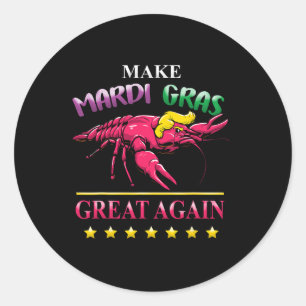 Sticker Rond Mardi Gras Crawfish Trump Républicain Nouvelle-Orl