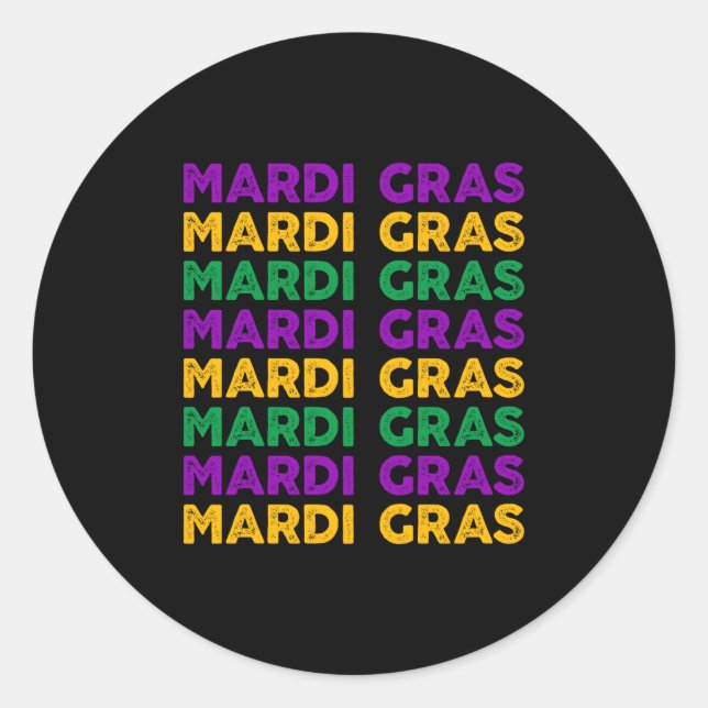 Sticker Rond Mardi Gras Mardi Gras Mardi Gras (Devant)