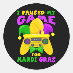Sticker Rond Mardi Gras Tenue Homme Enfants Mardi Gras Gamer V
