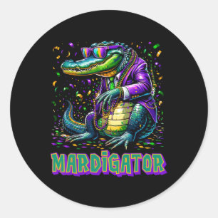 Sticker Rond Mardigator Funny Mardi Gras Costume Hommes Femmes