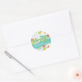 Sticker Rond Margarita Voile Tropical Enterrement de Vie de Jeu
