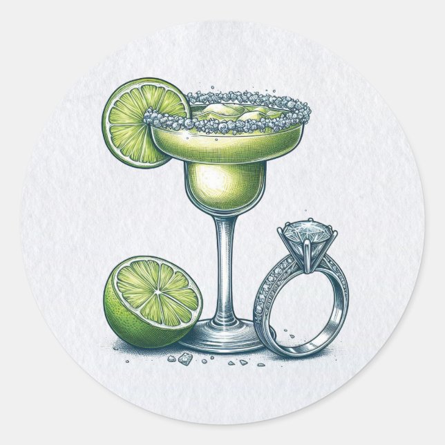 Sticker Rond Marges et mariage (Devant)