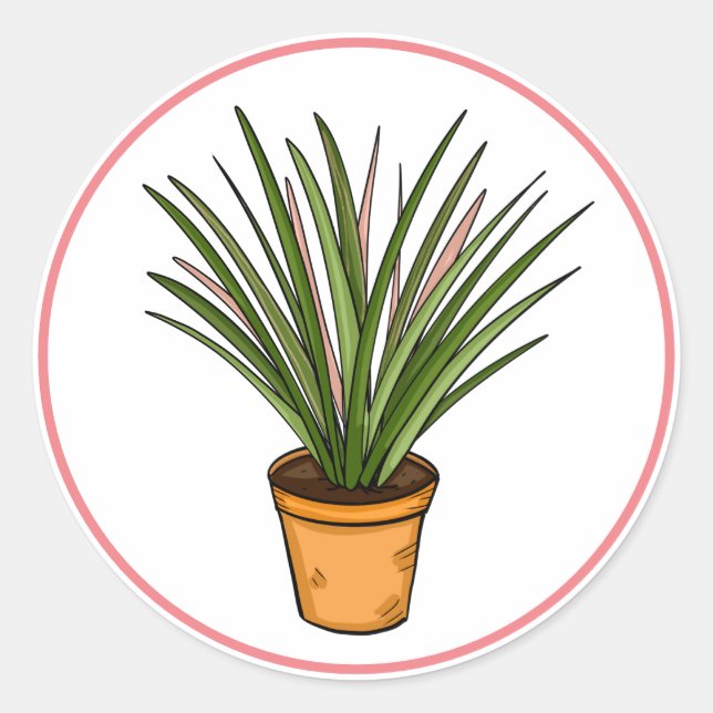 Sticker Rond Marginata Hand Draseplant Art (Devant)
