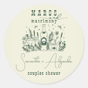 Sticker Rond Margs Mariage Crâne Fiesta Mexicaine Couple Bain