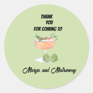 Sticker Rond margs verts sauge et mariage merci