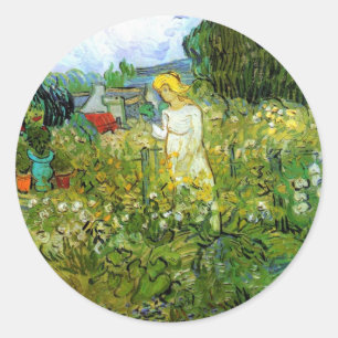 Sticker Rond Marguerite Gachet au jardin de Vincent van Gogh