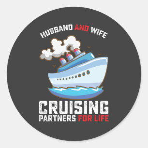 Sticker Rond Mari Et Femme Partenaires De Croisière À Vie