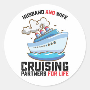 Sticker Rond Mari Et Femme Partenaires De Croisière À Vie