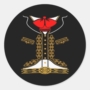 Sticker Rond Mariachi Charro Costume Mexicain Pour Cinco De May