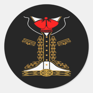 Sticker Rond Mariachi Charro Costume Mexicain Pour Cinco De May