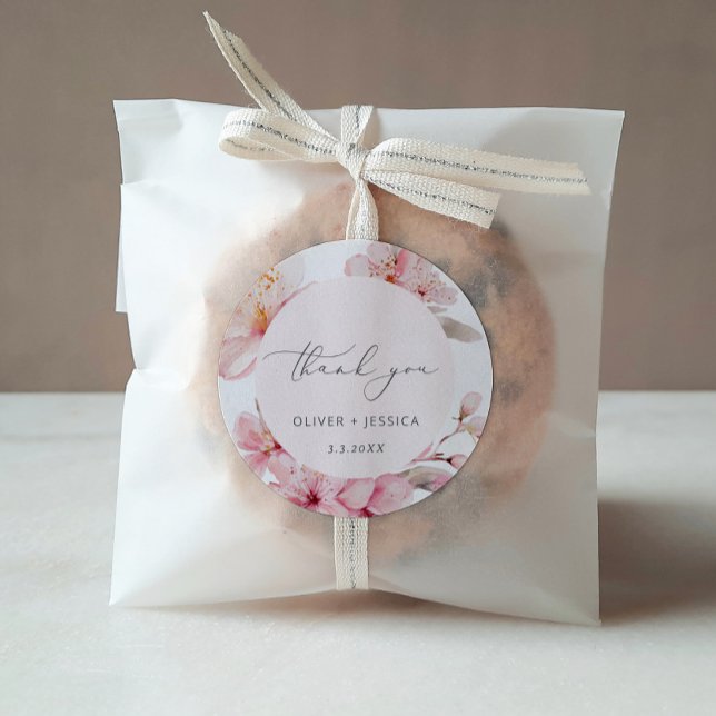 Sticker Rond Mariage à la fleur de cerisier Sakura (Créateur téléchargé)