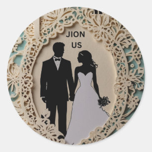 Sticker Rond mariage abstrait couple complexe art