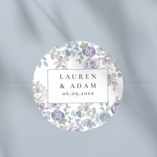 Sticker Rond Mariage aquarelle bohème floral  