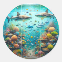 Mariage Aquarium Aquarelle Requins & Poissons