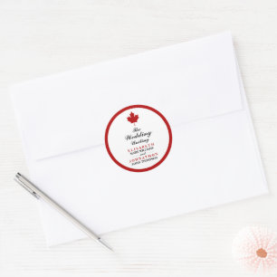 Sticker Rond Mariage au Drapeau Canadien