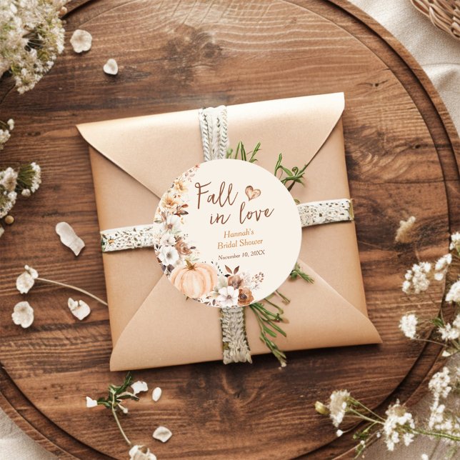 Sticker Rond Mariage automnal à la citrouille (Créateur téléchargé)