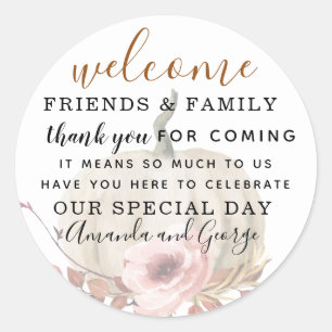 Sticker Rond Mariage automne citrouille merci