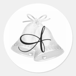 Sticker Rond Mariage Bells Monogrammé