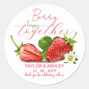 Sticker Rond Mariage Berry Happy Together