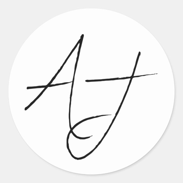 Sticker Rond Mariage blanc et noir minimal (Devant)