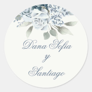 Sticker Rond Mariage bleu espagnol