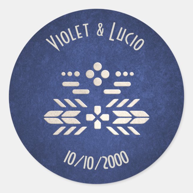 Sticker Rond Mariage bleu Geek de jeu vidéo (Devant)