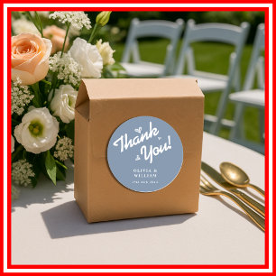 Sticker Rond Mariage Bleu Poussiéreux   Fleur Sauvage