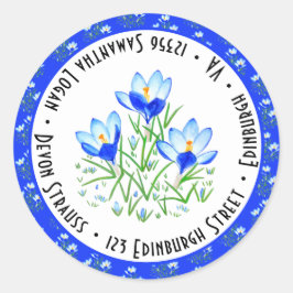 Sticker Rond Mariage Blue Crocus