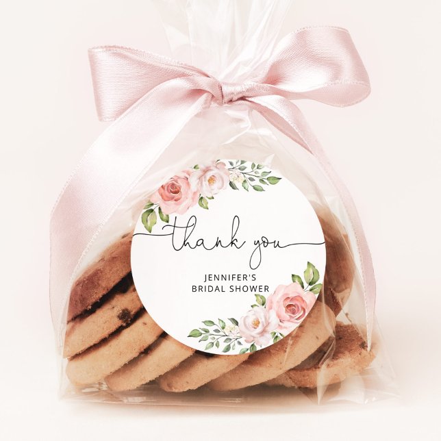 Sticker Rond Mariage blush floral (Créateur téléchargé)