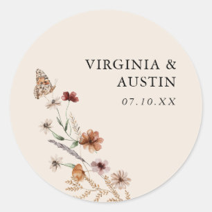 Sticker Rond Mariage Bohème